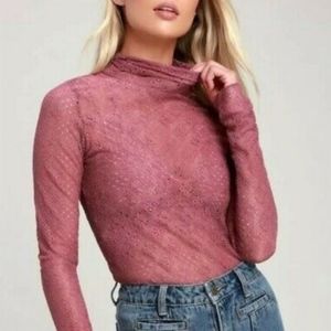 Free People Sweet Memories Lace Turtleneck